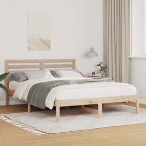 Estrutura da Cama com cabeceira Castanho 140 x 190 cm