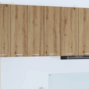 vidaXL Armário suspenso com porta Riga Carvalho Artesanal e Branco