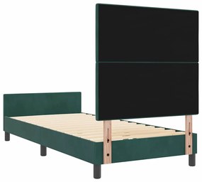 Cama de Veludo Verde Escuro vidaXL 100x200 cm