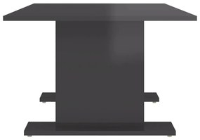 Mesa de centro 103,5x60x40 cm contraplacado cinzento brilhante