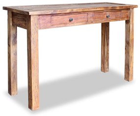 Mesa consola madeira reciclada maciça 123x42x75 cm