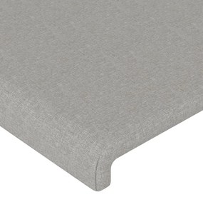 Estrutura de cama sem colchão 140x200 cm tecido cinzento-claro