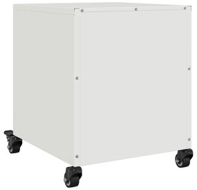 Mesas de cabeceira 2 pcs 36x39x43,5 cm aço branco