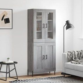 vidaXL Armário alto 69,5x34x180 cm derivados de madeira sonoma cinza