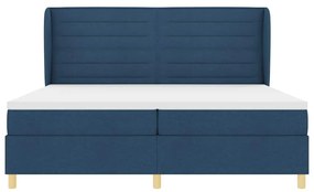 Cama Box Spring vidaXL com Colchão Azul 200x200 cm em Tecido