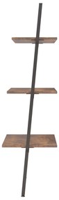 Unidade 3 prateleiras 64x34x116 cm castanho-escuro e preto
