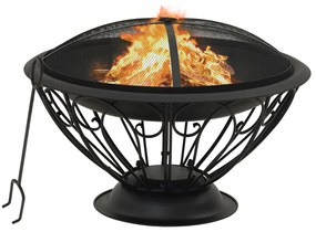 311895 vidaXL Braseira com atiçador 75 cm XXL aço