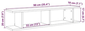 Estantes parede 2 pcs 90x18x20 cm deriv. madeira madeira velha