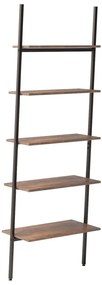 Unidade 5 prateleiras 64x34x185,5 cm castanho-escuro e preto
