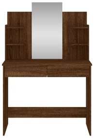 Toucador com espelho 96x39x142 cm cor carvalho castanho