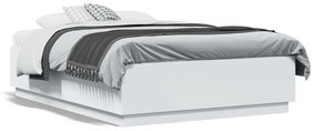 Estrutura cama c/ luzes LED 120x190 cm derivados madeira branco