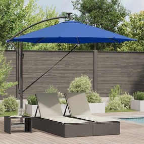 vidaXL Guarda-sol de Bananeira Cantilever com bloqueio azul ciano