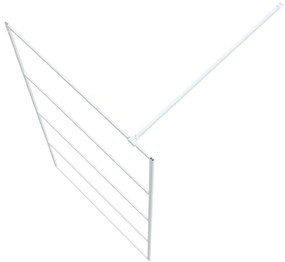 Divisória de chuveiro branco 100x195 cm vidro ESG transparente