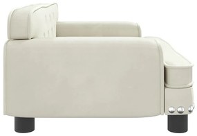 Sofá infantil 70x45x30 cm veludo cor creme