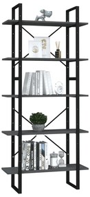 Estante com 5 prateleiras 80x30x175 cm derivados madeira cinza