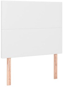 Cama com molas/colchão 100x200 cm couro artificial branco