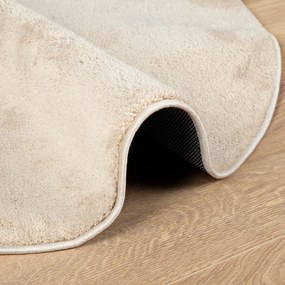 Tapete "HUARTE" de Pile Baixo, Suave e Lavável Bege 100x200 cm