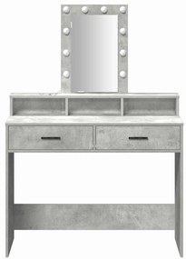 Mesa de Maquilhagem vidaXL com Luzes LED Cinza Claro 100x41x140 cm