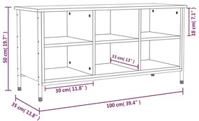 Sapateira Kiri - Com 6 Compartimentos - Cor Carvalho Sonoma - 100x35x5