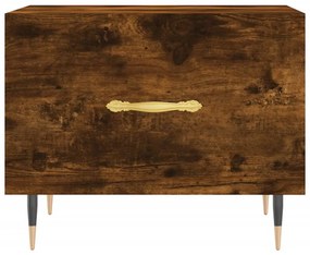 Mesa centro 2 pcs 50x50x40 cm madeira processada cor fumado