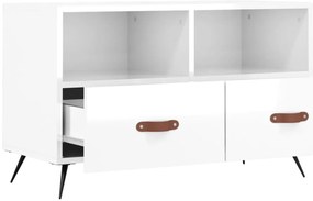 Móvel de TV 80x36x50 cm derivados de madeira branco brilhante