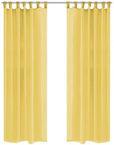 vidaXL Cortinas em voile 2 pcs 140x175 cm amarelo