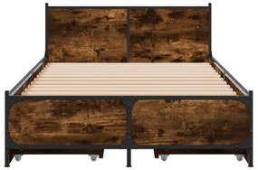Estrutura de cama c/ gavetas derivados madeira carvalho fumado