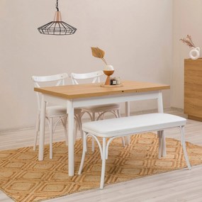 Mesa de Jantar Extensível Oliver – Branco – 120-153 x 77 x 75 cm