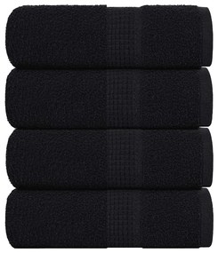 Toalhas de mãos 4 pcs 30x30 cm 360 g/m2 100% algodão preto