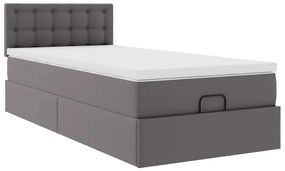 moldura de cama síriaXL otomana com colchão cinza 90x200cm couro falso