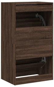 Sapateira 2 gavetas articuladas 60x42x108cm carvalho castanho