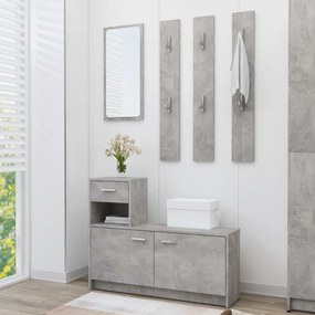 vidaXL Unidade corredor 100x25x76,5 cm contraplacado cinzento cimento