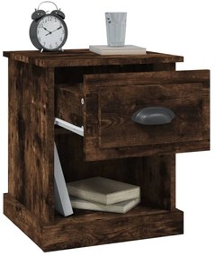 Mesa de cabeceira 2 pcs derivados de madeira carvalho fumado