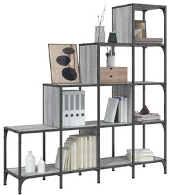 Estante 122x30x132 cm derivados de madeira e metal cinza sonoma