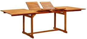 316566 vidaXL Mesa de jantar p/ jardim (160-240)x100x75 cm acácia maciça