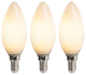 Conjunto de 3 lâmpadas de vela de filamento LED E14 2W 180 lumen 2350K