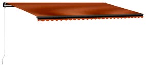 vidaXL Toldo retrátil manual 600x300 cm laranja e castanho
