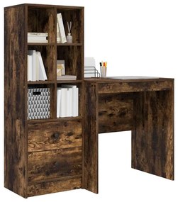 Mesa com Armazenamento Carvalho Fumado Madeira Engenheirada