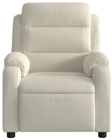 Poltrona reclinável veludo cor creme