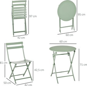 Conjunto de Móveis de Jardim Dobráveis Conjunto de 1 Mesa Redonda e 2