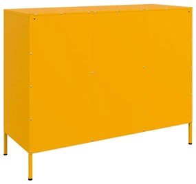 Aparador 100,5x39x79 cm aço amarelo mostarda