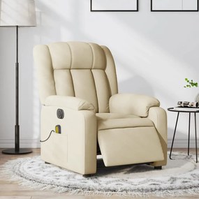 Poltrona de massagens reclinável elétrica tecido creme