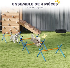 Conjunto de equipamento de agilidade para cães, conjunto de agilidade portátil para cães com altura ajustável, saco de transporte, laranja