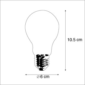 Conjunto de 3 lâmpadas de filamento LED reguláveis E27 A60 5W 470lm 2700K