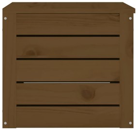Caixa de arrumação 59,5x36,5x33cm madeira pinho maciça castanho