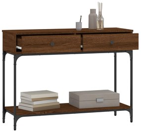 Mesa consola 100x34,5x75 cm derivados madeira carvalho castanho