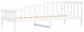 Sofá-cama 80x200 cm madeira de pinho maciça branco