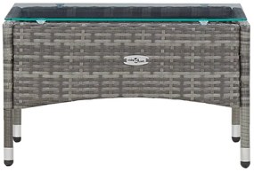 4 pcs conjunto lounge de jardim c/ almofadões vime PE cinzento