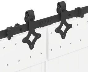 Kit de ferragens para porta deslizante 427 cm aço preto