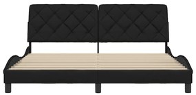Estrutura de cama sem colchão 180x200 cm tecido preto